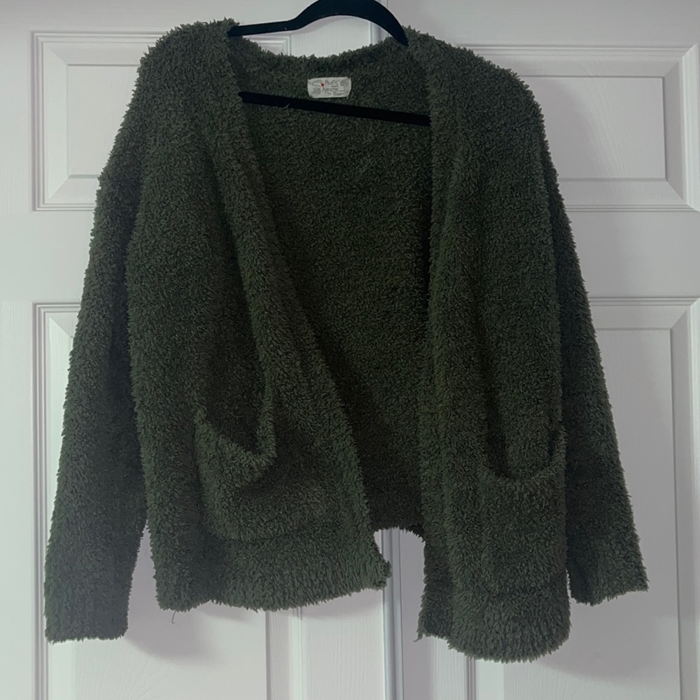 Cardigan sweater army green